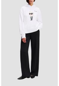 Karl Lagerfeld - KARL LAGERFELD Biała damska bluza Ikon Aquarelle K Hoodie, Rozmiar S. Kolor: biały. Materiał: materiał. Styl: klasyczny #2
