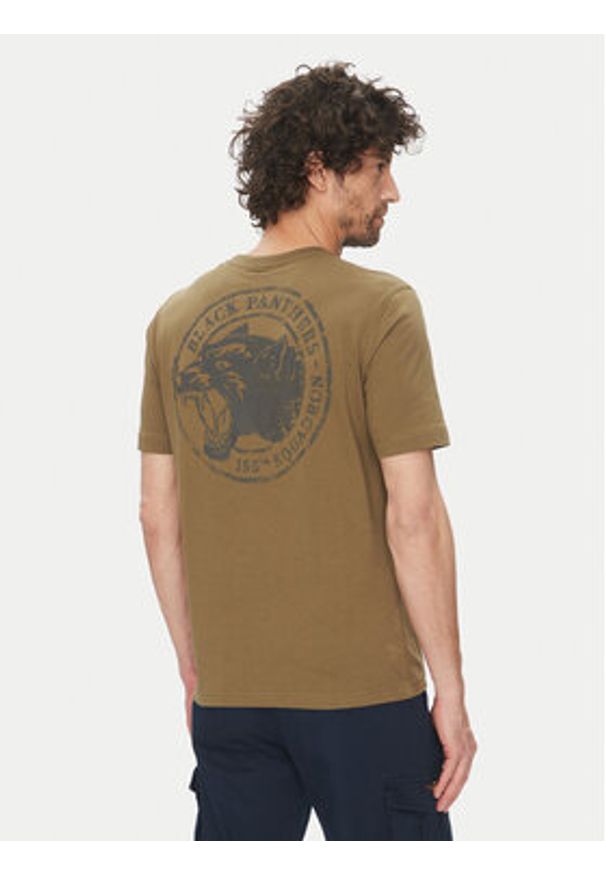 Aeronautica Militare T-Shirt 251TS2424J641 Khaki Regular Fit. Kolor: brązowy. Materiał: bawełna