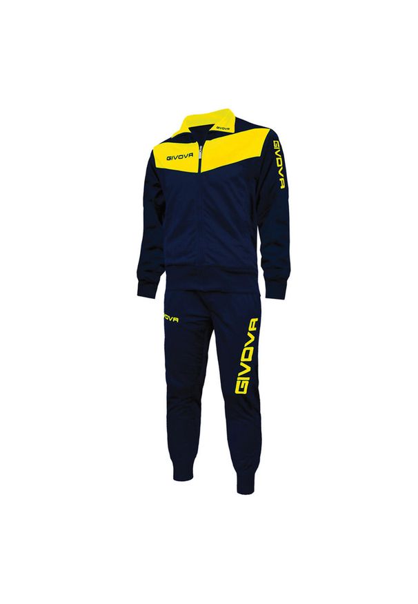 Givova - Dres Męski Tuta Visa. Kolor: żółty, niebieski, wielokolorowy. Materiał: dresówka