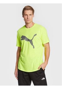 Puma Koszulka techniczna Run Logo 522423 Zielony Regular Fit. Kolor: zielony. Materiał: syntetyk, bawełna. Sport: bieganie