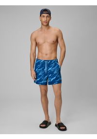 4f - 4F Spodenki plażowe boardshorty męskie - turkusowe S. Kolor: turkusowy. Materiał: skóra, materiał, tkanina #1