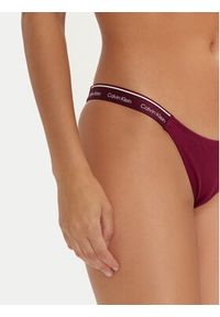 Calvin Klein Swimwear Dół od bikini KW0KW02732 Bordowy. Kolor: czerwony. Materiał: syntetyk