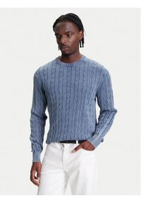 TOMMY HILFIGER - Tommy Hilfiger Sweter Classic MW0MW39524 Błękitny Regular Fit. Kolor: niebieski. Materiał: bawełna