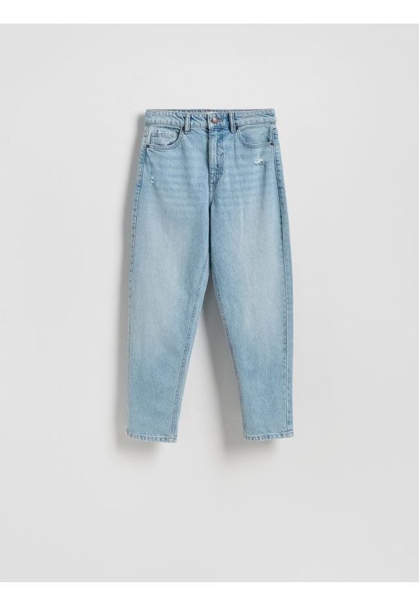 Reserved - Jeansy mom fit - niebieski. Kolor: niebieski