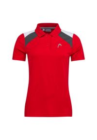 Head - Koszulka polo damska CLUB 22 Tech. Typ kołnierza: polo. Kolor: czerwony. Materiał: poliester. Sport: tenis #1