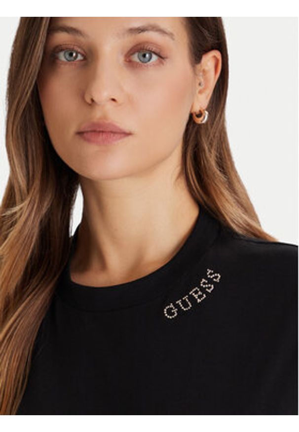 Guess T-Shirt V5BI12 K8FQ4 Czarny Regular Fit. Kolor: czarny. Materiał: bawełna