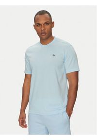 Lacoste T-Shirt TH7618 Błękitny Regular Fit. Kolor: niebieski. Materiał: syntetyk, bawełna #1