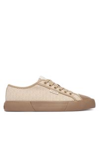 Calvin Klein Trampki Vulc Low Laceup Aop Canvas HW0HW03142 Beżowy. Kolor: beżowy. Materiał: materiał #1