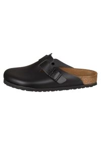 Buty do chodzenia męskie Birkenstock Boston Leder. Zapięcie: bez zapięcia. Kolor: czarny. Materiał: guma, skóra, syntetyk, materiał. Szerokość cholewki: normalna. Sport: turystyka piesza