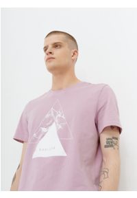 outhorn - T-shirt z nadrukiem męski. Materiał: materiał, bawełna, elastan, jersey. Wzór: nadruk #3