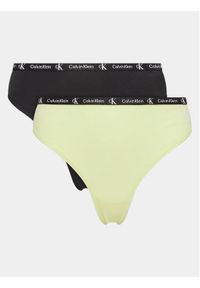 Calvin Klein Underwear Komplet 2 par stringów 000QD3990E Kolorowy. Materiał: bawełna. Wzór: kolorowy #1