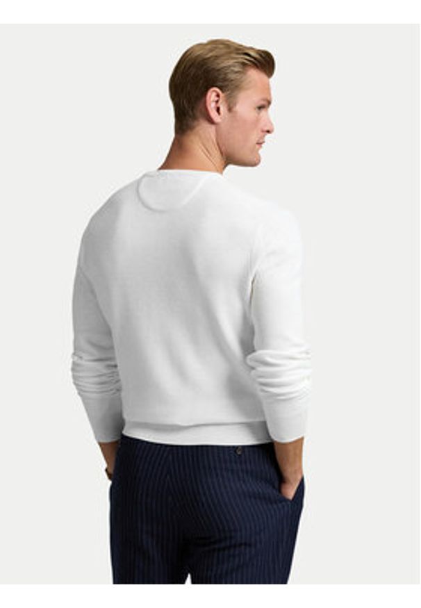 Polo Ralph Lauren Sweter 710918163504 Biały Regular Fit. Typ kołnierza: polo. Kolor: biały. Materiał: bawełna