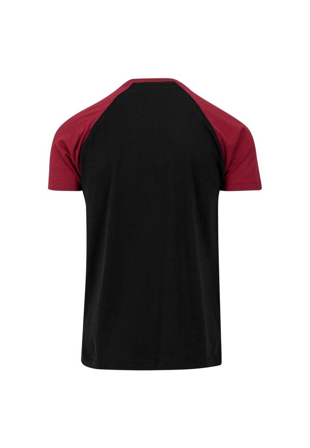 Urban Classics - T-shirt Męski Kontrastowa Raglanowa. Kolor: czerwony, wielokolorowy, czarny, brązowy. Długość rękawa: raglanowy rękaw