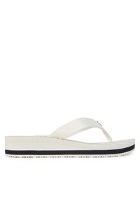 TOMMY HILFIGER - Tommy Hilfiger Japonki Im Th Chainprint Midwedge Sandal FW0FW08527 Biały. Kolor: biały. Materiał: materiał