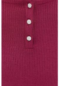Guess longsleeve damski kolor bordowy. Kolor: czerwony. Materiał: materiał, wiskoza. Długość rękawa: długi rękaw. Długość: krótkie #3