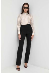 VICTORIA BECKHAM - Victoria Beckham spodnie damskie kolor czarny proste high waist. Okazja: na co dzień. Stan: podwyższony. Kolor: czarny. Styl: casual #4