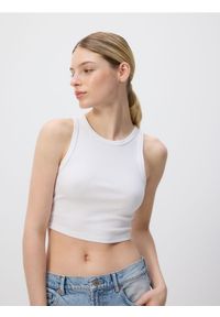 Reserved - Bawełniany top - biały. Kolor: biały. Materiał: bawełna