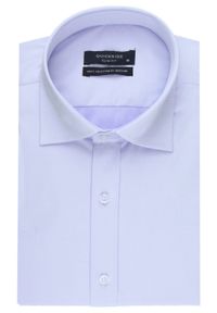 Taliowana Koszula Elegancka, Krótki Rękaw - Quickside - Błękitna. Okazja: na spotkanie biznesowe, do pracy. Kolor: niebieski. Materiał: elastan, poliester, bawełna. Długość rękawa: krótki rękaw. Długość: krótkie. Styl: elegancki #3