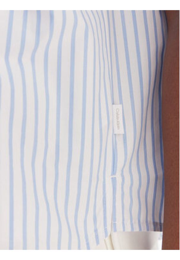 Calvin Klein Koszula LV00QS7652 Błękitny Relaxed Fit. Kolor: niebieski. Materiał: bawełna