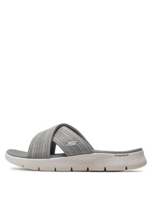 skechers - Skechers Klapki Go Walk Flex Sandal-Impressed 141420/GRY Szary. Kolor: szary. Materiał: materiał