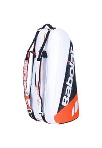 TENNIS - Torba tenisowa na rakiety Babolat Pure Strike X6 4-gen. Kolor: czarny, pomarańczowy, biały, wielokolorowy. Materiał: syntetyk, materiał. Sport: tenis