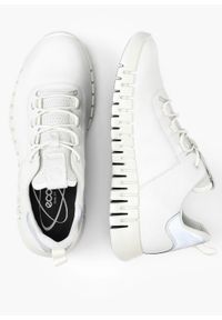 ecco - Sneakersy męskie ECCO GRUUV M SHOE. Kolor: biały. Materiał: materiał, nubuk, skóra, guma. Wzór: gładki