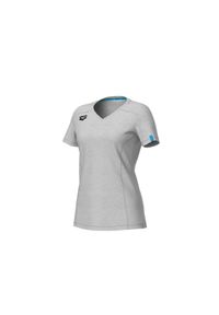 Koszulka damska Arena Team T-Shirt Panel. Kolor: szary. Materiał: bawełna. Sport: pływanie, fitness #1