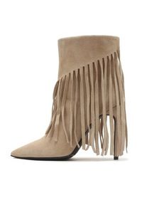 Pinko - PINKO Kowbojki Olympe Tronchetto PE 23 BLKS1 100573 A0N8 Beżowy. Kolor: beżowy. Materiał: zamsz, skóra #3