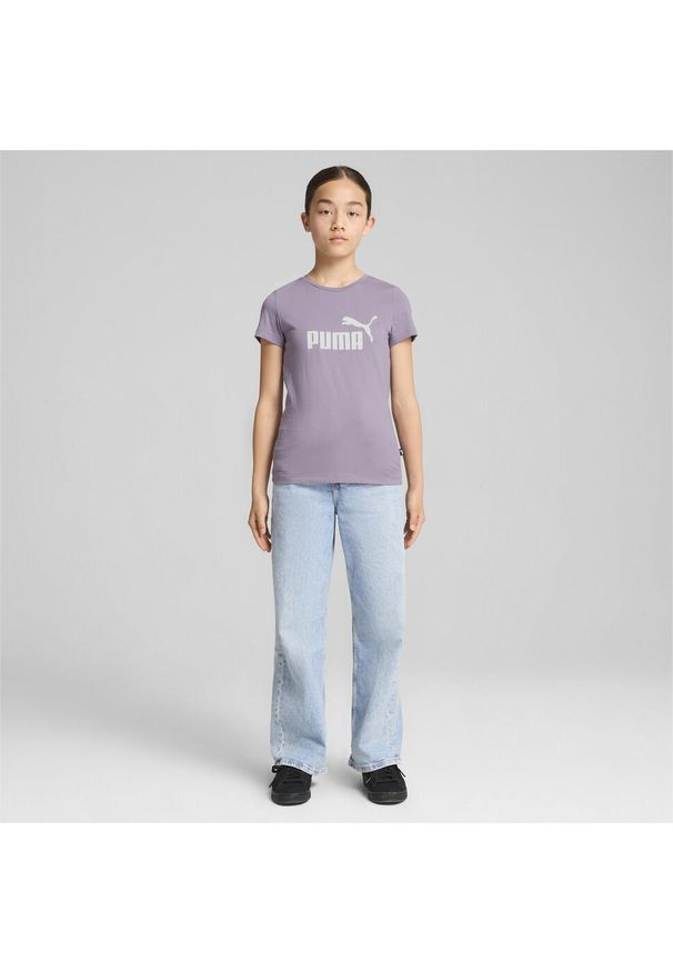 Puma - Młodzieżowa koszulka z logo Essentials PUMA Pale Plum Purple. Kolor: fioletowy