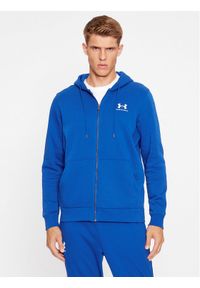 Under Armour Bluza Ua Essential Fleece Fz Hood 1373881 Niebieski Loose Fit. Kolor: niebieski. Materiał: bawełna