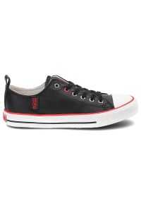 Big-Star - Czarne Trampki Big Star Modne Buty Damskie Półbuty. Okazja: na co dzień. Kolor: czarny. Materiał: materiał, skóra ekologiczna, guma. Szerokość cholewki: normalna. Wzór: aplikacja. Styl: casual