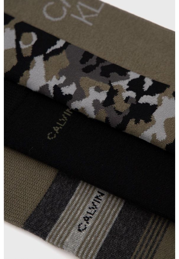 Calvin Klein - Skarpetki (3-pack). Kolor: zielony