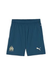 Puma - Spodenki meczowe dla dzieci OM 2024/25. Kolor: niebieski. Styl: młodzieżowy