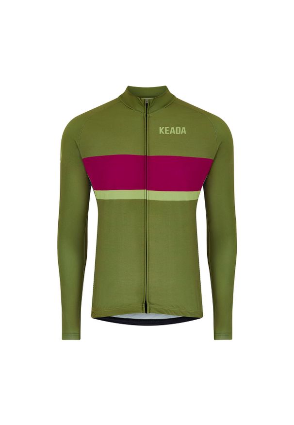 KEADA SPORTS - Damska koszulka rowerowa z długim rękawem - Onwards Two. Kolor: czerwony, wielokolorowy, zielony. Długość rękawa: długi rękaw. Długość: długie
