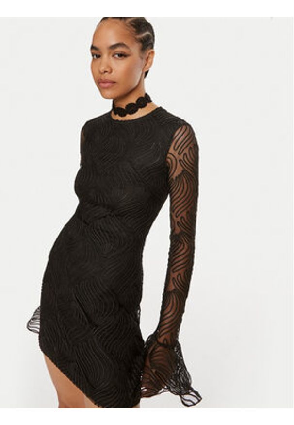 ROTATE Sukienka koktajlowa Rositana 112947100 Czarny Slim Fit. Kolor: czarny. Materiał: syntetyk. Styl: wizytowy