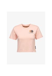 Koszulka z nadrukiem damska Black Diamond Faded Crop SS Tee. Kolor: pomarańczowy. Wzór: nadruk