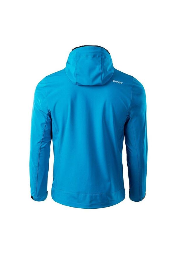 Hi-tec - Kurtka Softshellowa Męska Nick. Kolor: czarny, niebieski, wielokolorowy. Materiał: softshell. Sport: turystyka piesza