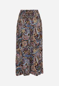 Born2be - Czarne Bawełniane Spodnie Kuloty z Wzorem Paisley Tarrisa. Okazja: na co dzień. Kolor: czarny. Materiał: bawełna. Wzór: paisley. Styl: elegancki, casual #4