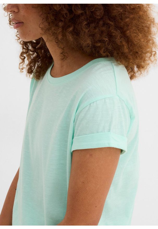 bonprix - Koszulka boxy. Kolor: zielony. Długość rękawa: krótki rękaw. Długość: krótkie