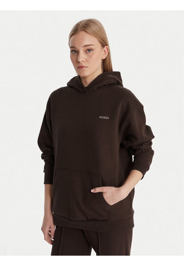 Guess Bluza V6RQ14 K9V31 Brązowy Regular Fit. Kolor: brązowy. Materiał: bawełna