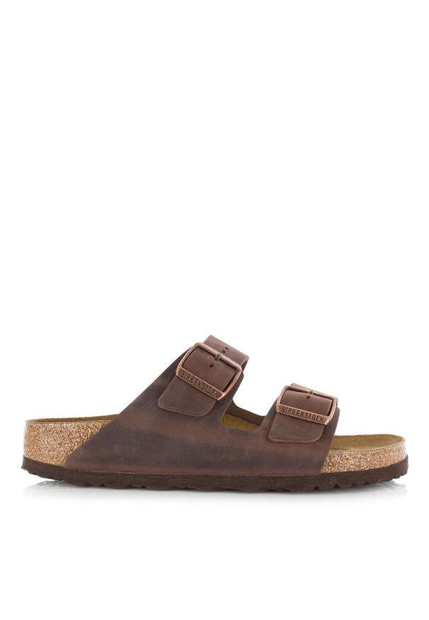 Klapki unisex Birkenstock Arizona. Zapięcie: bez zapięcia. Kolor: brązowy. Materiał: materiał, skóra, syntetyk. Szerokość cholewki: normalna. Sport: turystyka piesza