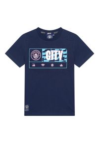 MANCHESTER CITY - Koszulka dziecięca Man City - 10 lat. Kolor: fioletowy, niebieski, wielokolorowy. Sezon: lato. Sport: piłka nożna