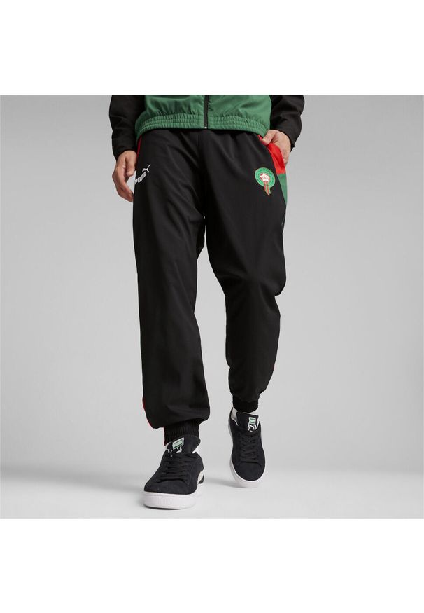 Puma - Spodnie dresowe Maroc 2023. Kolor: czerwony, wielokolorowy, czarny, zielony. Materiał: dresówka