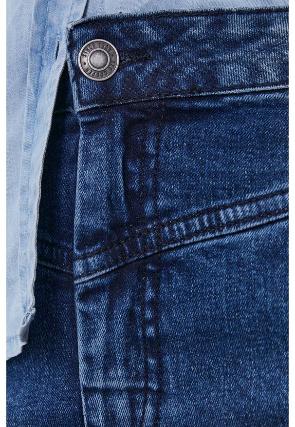 Lee Cooper - Spódnica jeansowa. Okazja: na co dzień. Kolor: niebieski. Materiał: jeans. Wzór: gładki. Styl: casual