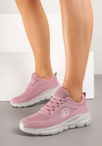 Born2be - Różowe Buty Sportowe Sneakersy z Siateczki z Aplikacją na Grubej Podeszwie Sonoriela. Okazja: na co dzień. Kolor: różowy. Materiał: materiał. Wzór: aplikacja. Sezon: lato, wiosna #5