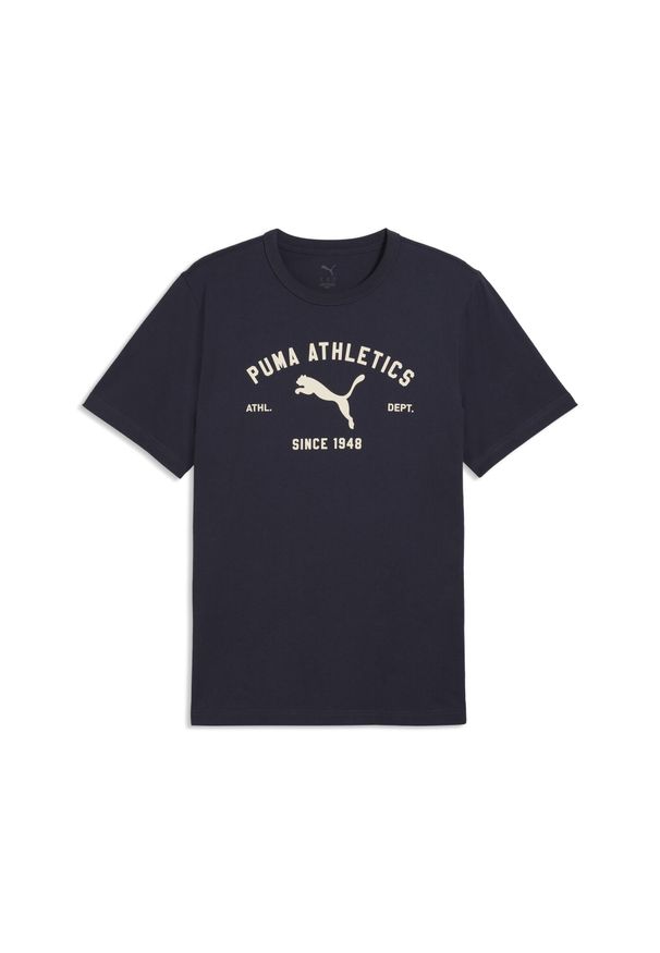 Puma - Męska koszulka PUMA Class z grafiką PUMA. Kolor: niebieski. Sport: fitness