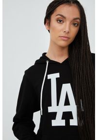 47 Brand - 47brand bluza MLB Los Angeles Dodgers kolor czarny z kapturem z nadrukiem. Typ kołnierza: kaptur. Kolor: czarny. Wzór: nadruk #4