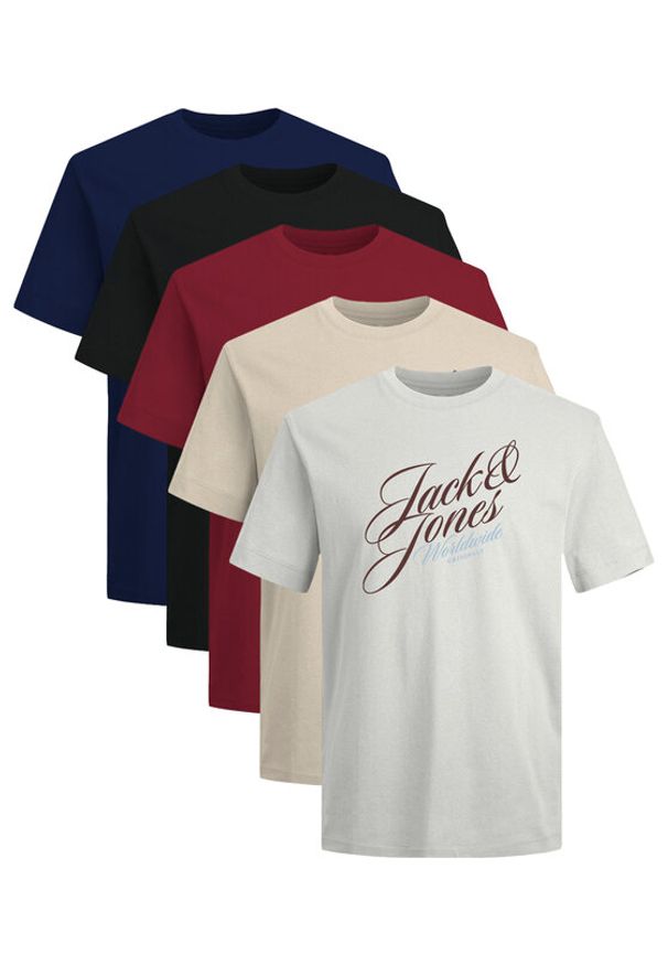 Jack & Jones - Jack&Jones Komplet 5 t-shirtów Inwood 12291656 Kolorowy Regular Fit. Materiał: bawełna. Wzór: kolorowy