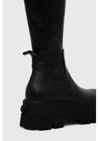 Kurt Geiger London kozaki London Otk Stretch damskie kolor czarny na platformie 9353500109. Nosek buta: okrągły. Kolor: czarny. Szerokość cholewki: normalna. Obcas: na platformie. Wysokość obcasa: średni #3