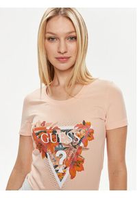 Guess T-Shirt Ss Cn Tropical Train W4GI62 J1314 Pomarańczowy Slim Fit. Kolor: pomarańczowy. Materiał: bawełna #3